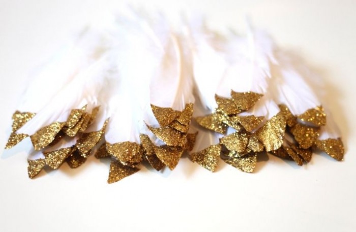 gold dipped feathers